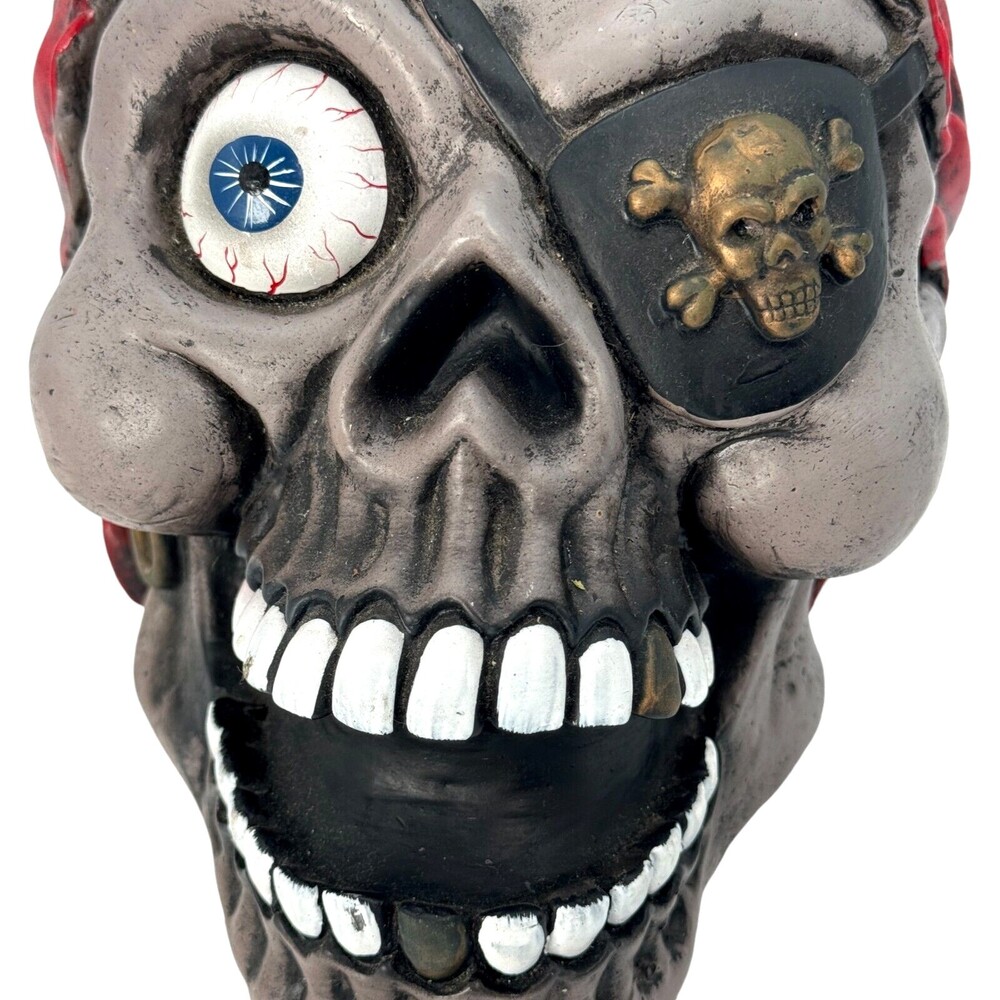 Halloween Skeleton Skull Eyepatch Eyeball Spooky Creepy Crazy Pirate Crossbones - Picture 2 of 10